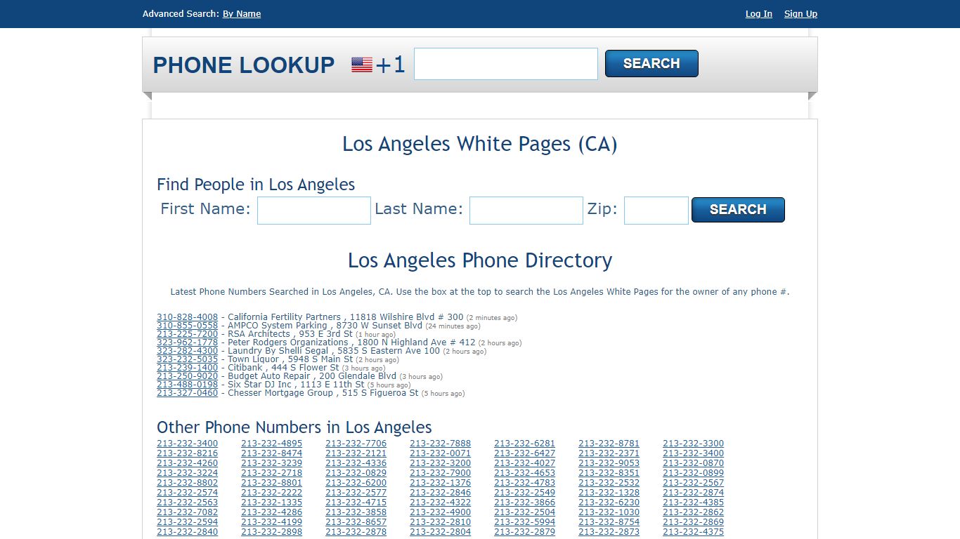 Los Angeles White Pages - Los Angeles Phone Directory Lookup